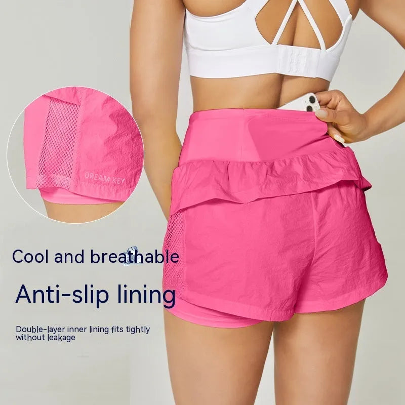 Women's cotton blend quick-drying sport shorts in loose casual fit