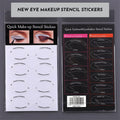 Set of four reusable flexible eyeliner sticker templates for creating winged and cat-eye makeup looks.
