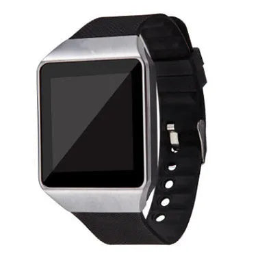 Black Bluetooth smart watch with a 1.44-inch touch screen on an adjustable strap