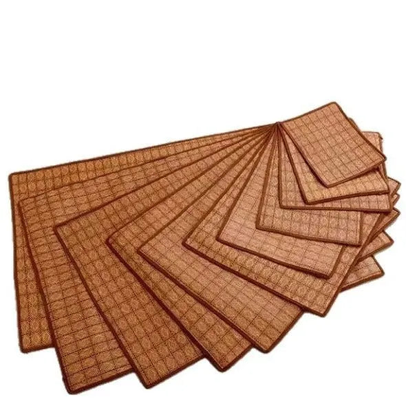 Brown rattan fibre cooling mat for dogs in various sizes for summer use