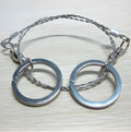 Survival wire saw with stainless steel blade, pull ring, and hoop handles for outdoor cutting