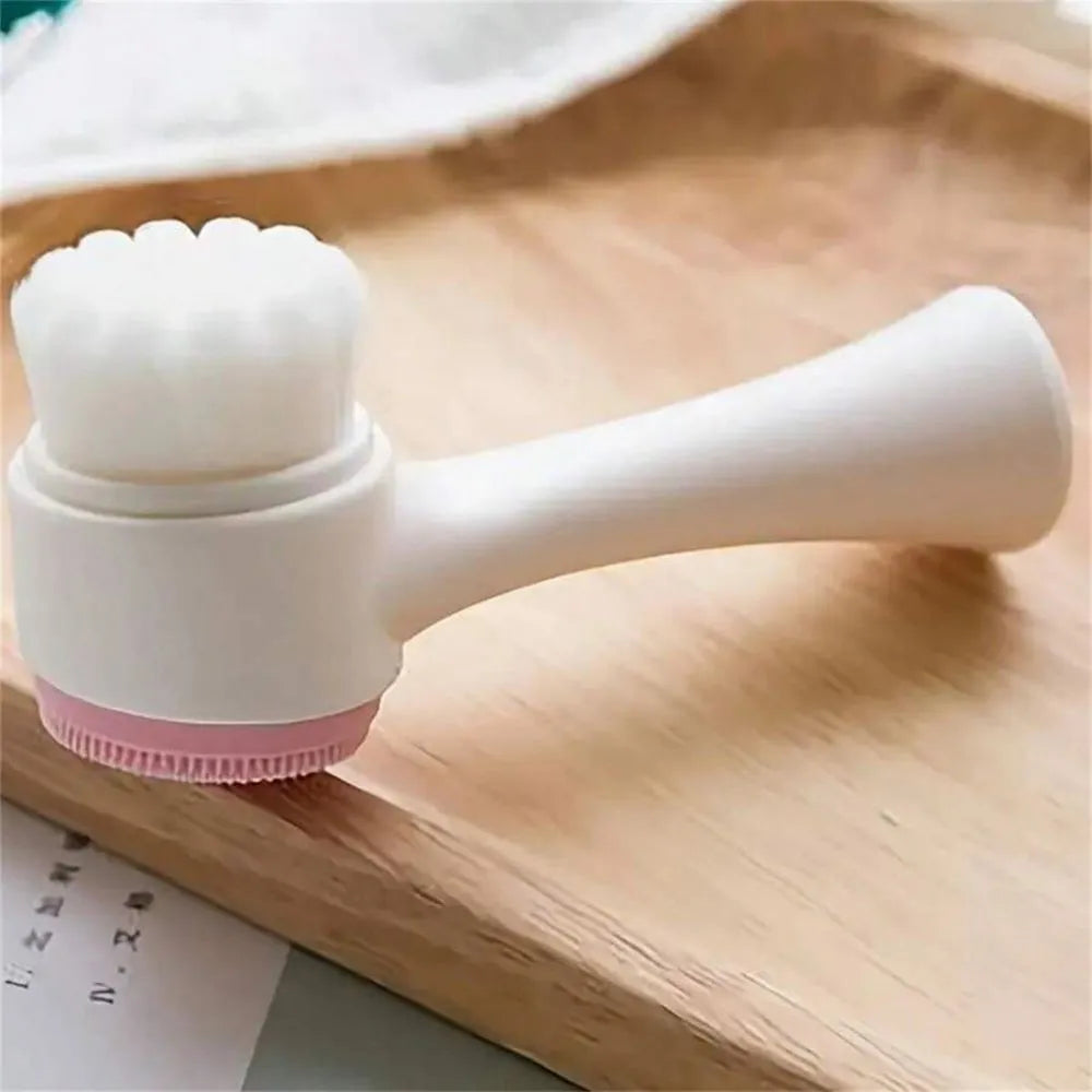 Blue and pink nylon pet paw brush for dog and cat grooming measuring 13.5cm long