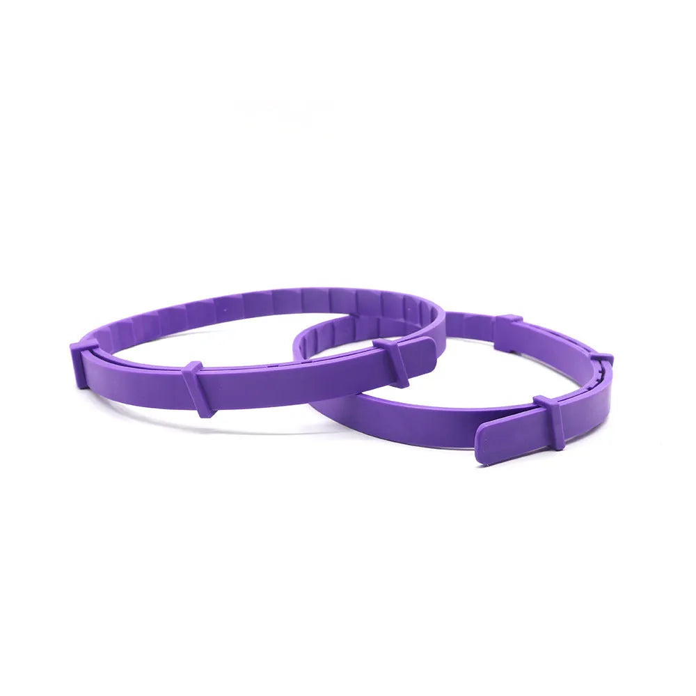 Four dog anxiety relief collars with Chinese style monochrome patterns in assorted colours
