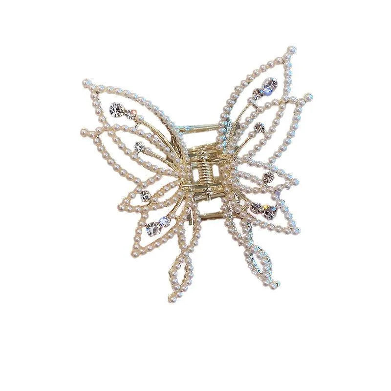 Butterfly hair clip barrette for women with alloy metal construction