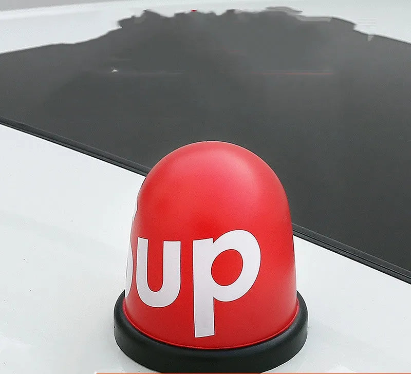 Creative car roof ornament with 3M adhesive stickers, 10cm x 8.5cm x 10cm, black or red colour options for vehicle exterior decoration