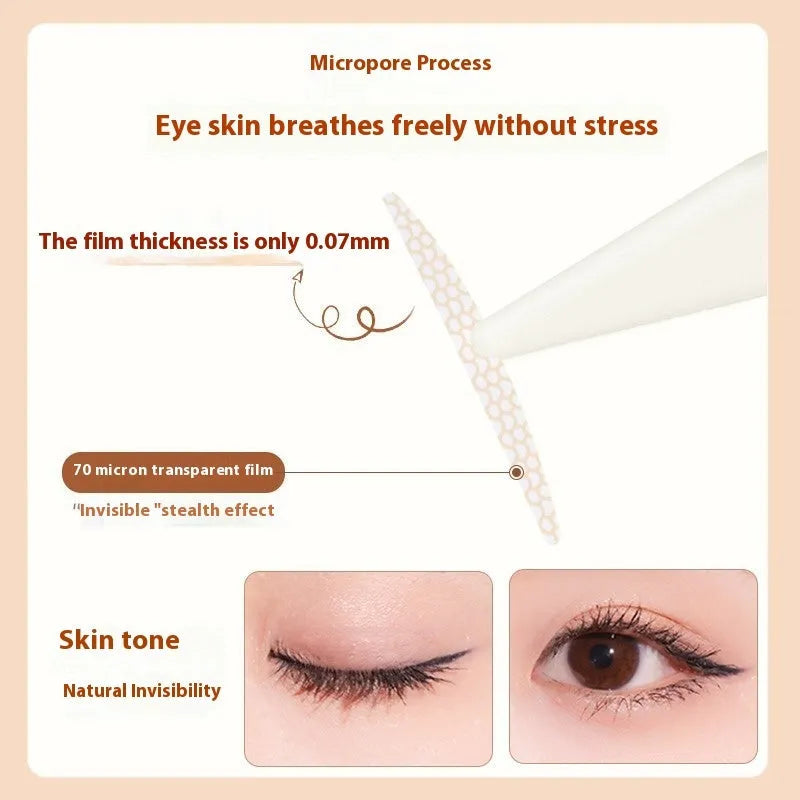 Clear lace double eyelid stickers on roll with crescent and olive shape options