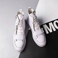 PU leather men's winter ankle boots in high-top sneaker style, black and white options