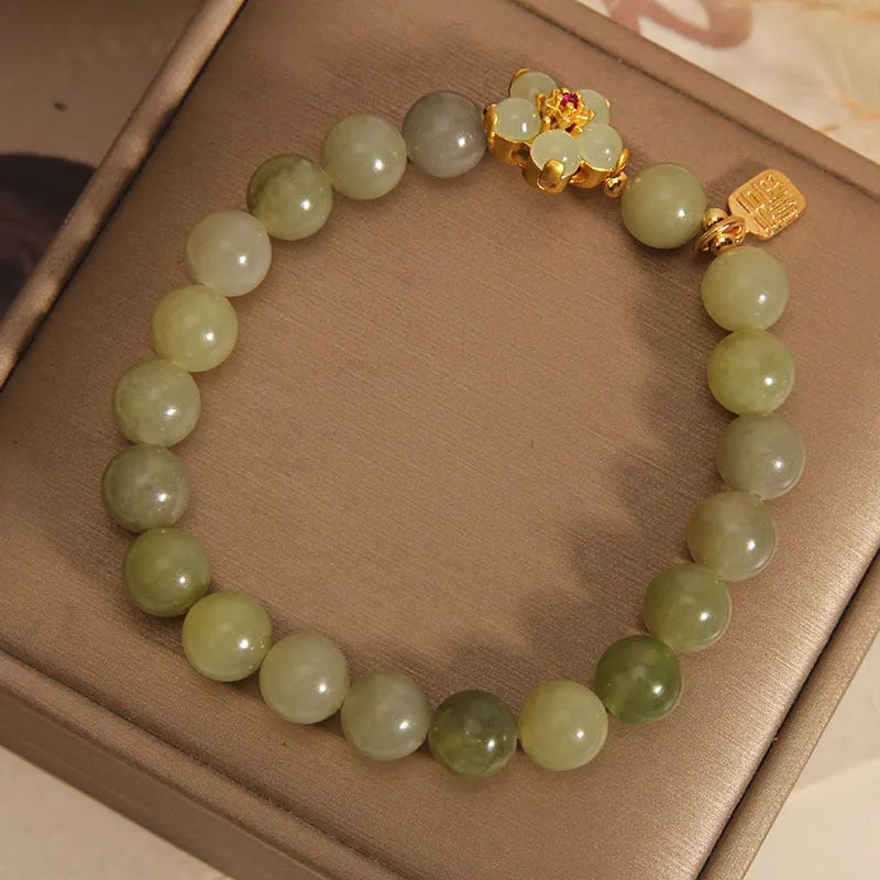 Women's alloy bracelet with gray jade colour tone, casual style jewellery