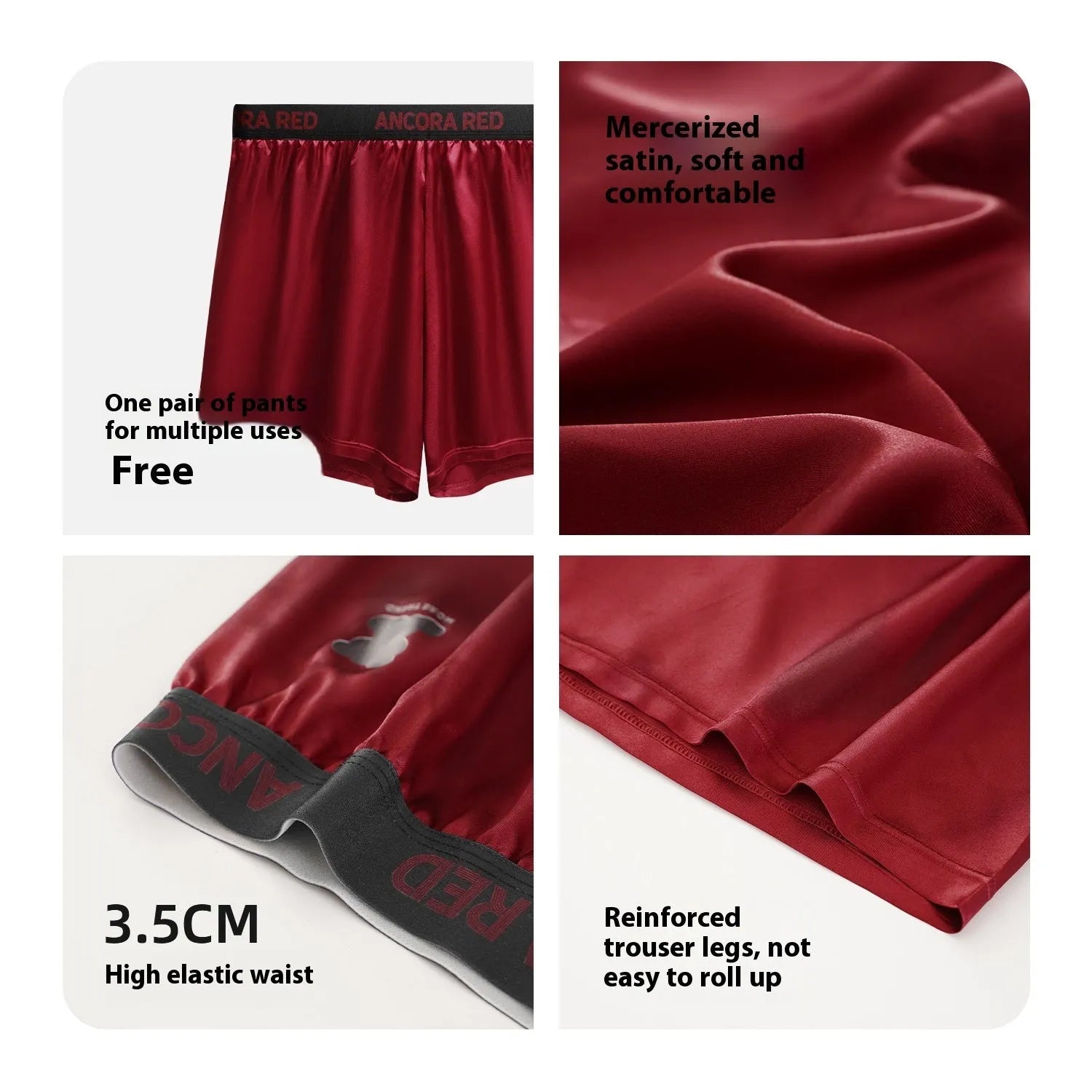 Solid colour men's boxer briefs showing mid waist design in available colours