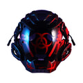 Black full face helmet prop mask with cyberpunk Bioweapon design for costume use