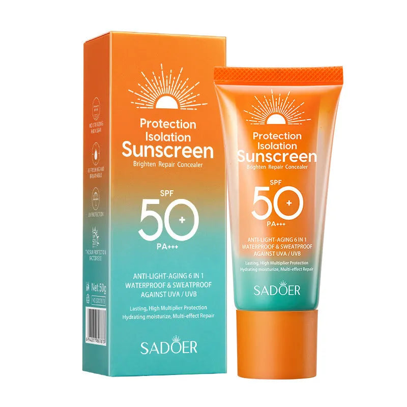Double tube multi-effect repair isolation sunscreen and primer 50g universal formula