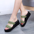 Women's bohemian slippers with brown EVA upper and rubber sole