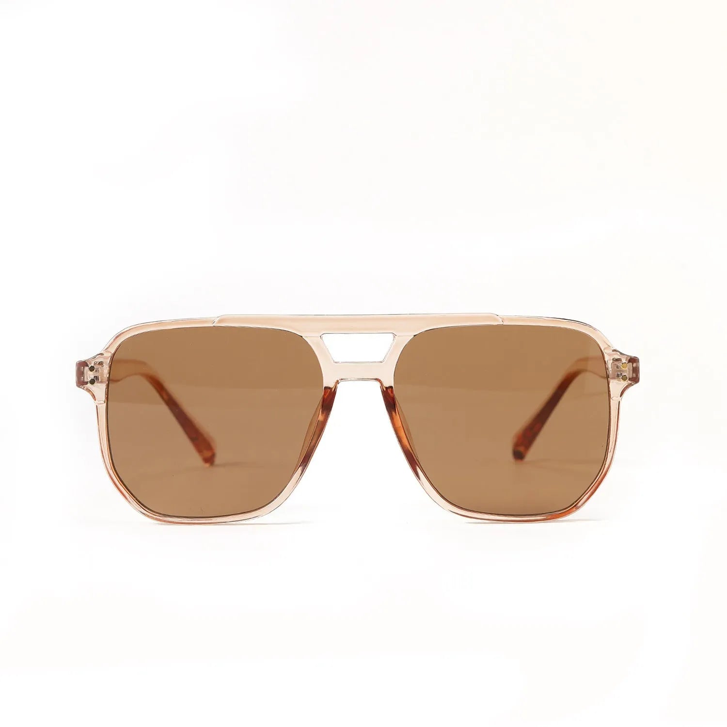 Square double beam fashion sunglasses for women in multiple colour options with UV400 protection
