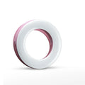 Compact black USB-rechargeable LED selfie ring light for mobile phones