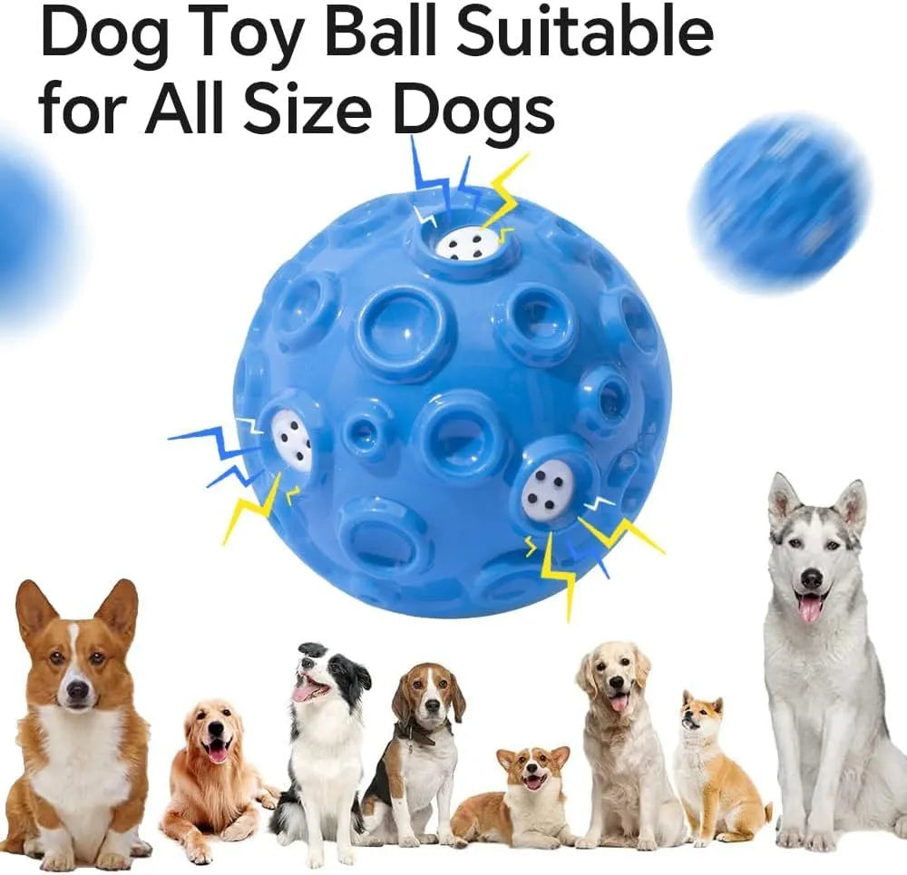 Interactive dog chew toy ball with textured surface in multiple colour options