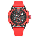 Men's digital watch with luminous display showing time and calendar, waterproof to 30M