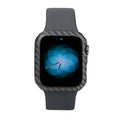 Carbon fibre Apple Watch 4 case with half-wrap leather design in 44mm size