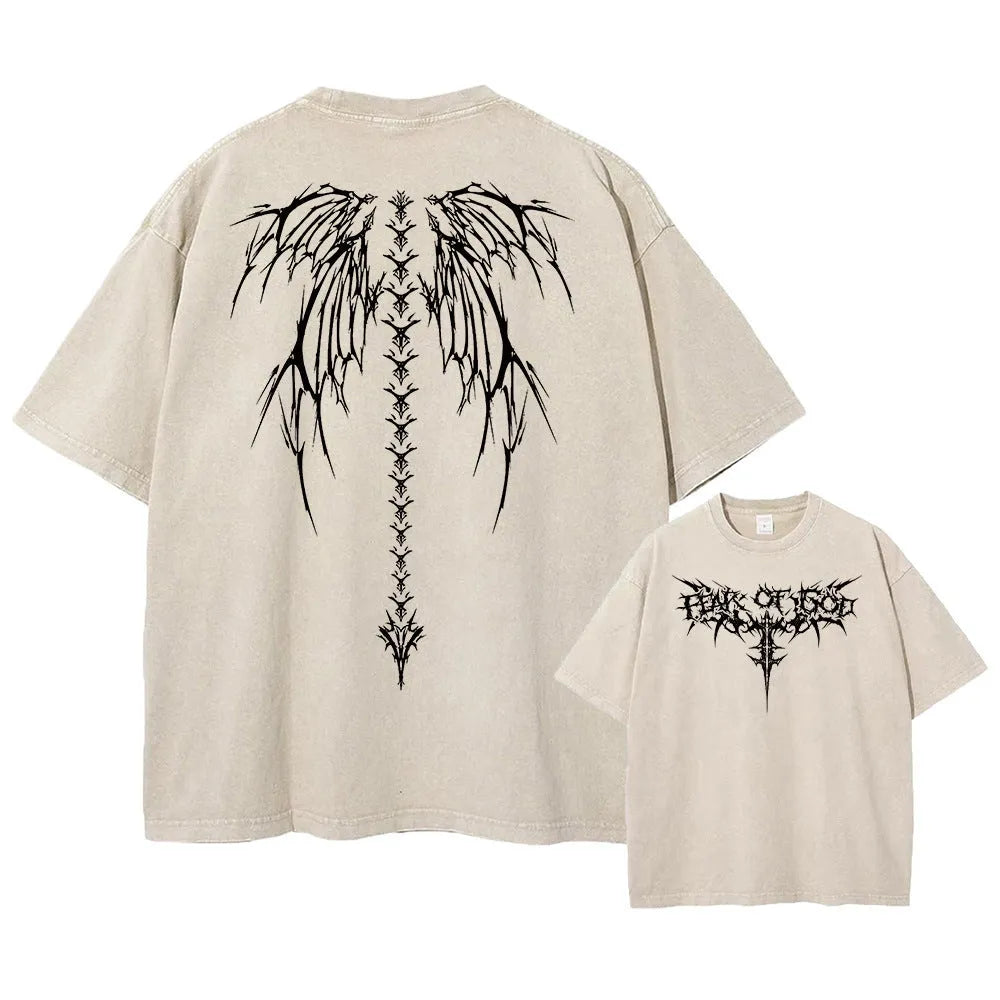 Men's oversized cotton t-shirt with drop-shoulder sleeves and loose fit in various colours