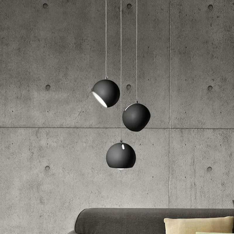 Post-modern Nordic ball chandelier lamp in single-head and three-head configurations
