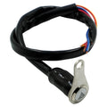 KG-057A stainless steel motorcycle double flash switch with black finish and illuminated button ring