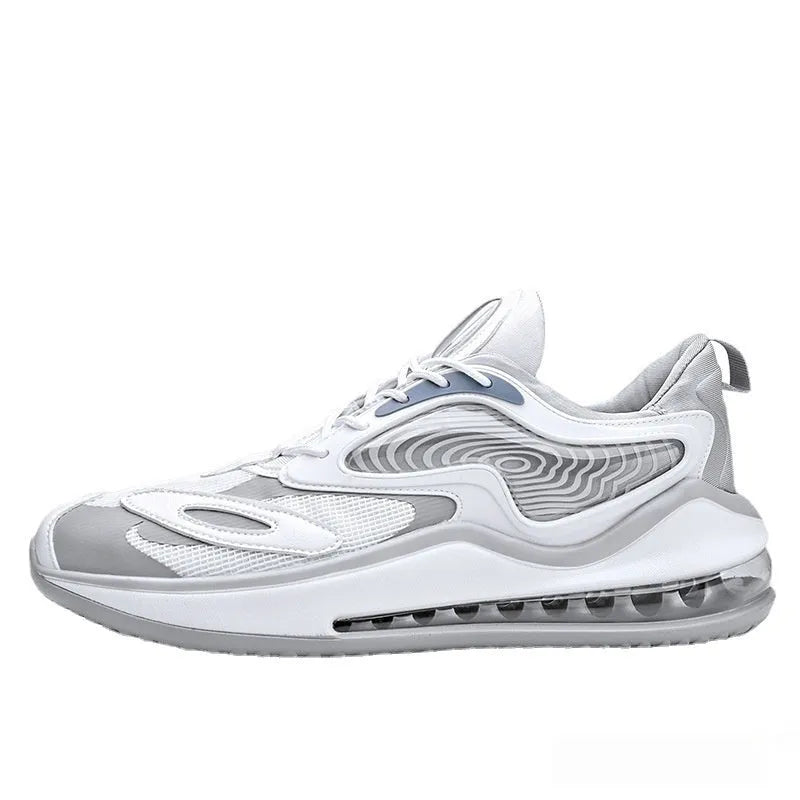Men's summer air cushion casual shoes in Space Black colour with rubber soles