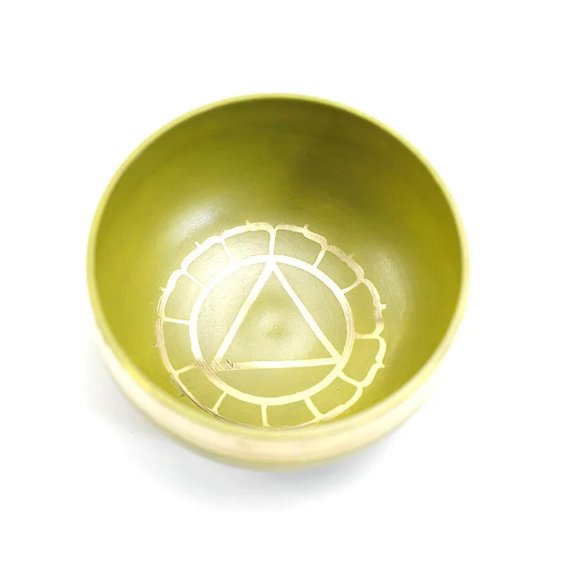 Handmade colourful Himalaya singing bowl percussion instrument for yoga meditation
