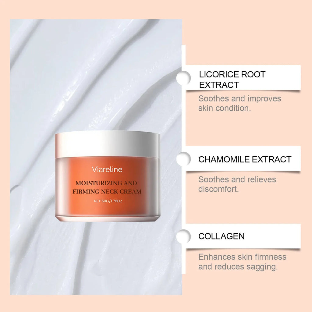 50g neck contour moisturising cream jar with 6.3cm compact packaging for daily skin care