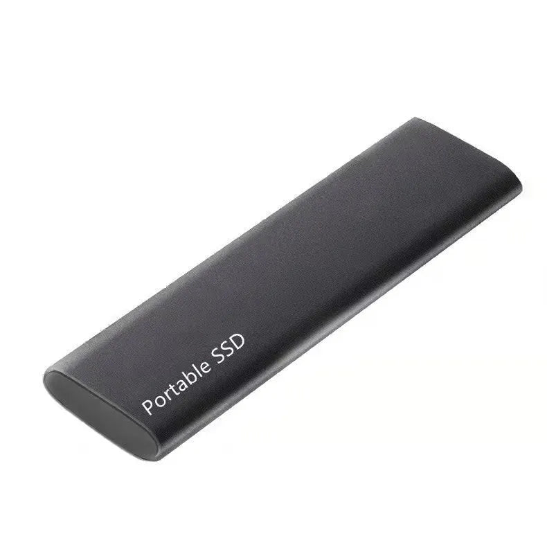 Portable external SSD with metal casing in red colour, shown alongside other colour options.