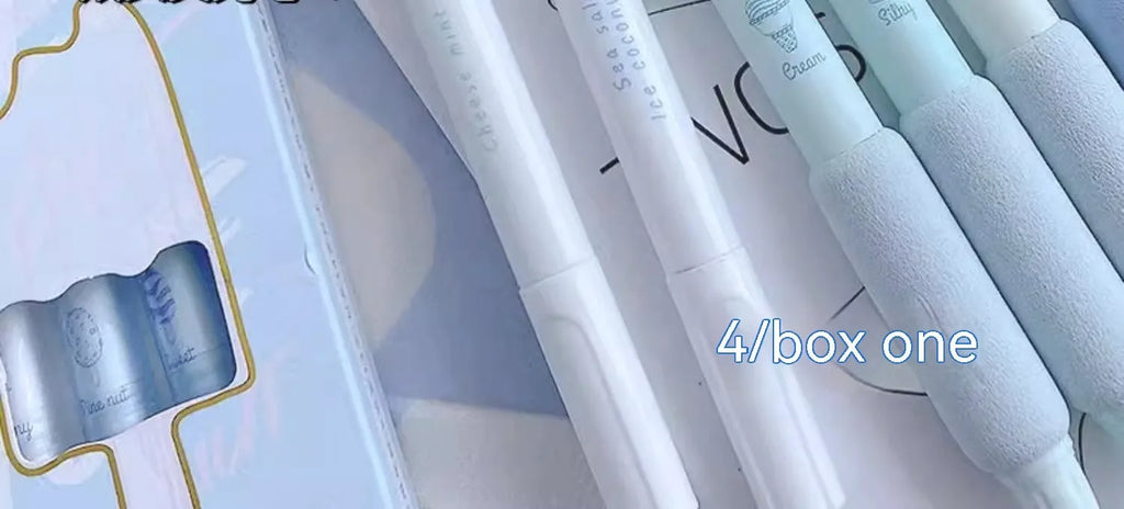 Four neutral calligraphy practice pens with 0.5mm tips and double-headed fluorescent design