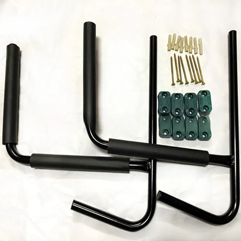 Carbon steel kayak and surfboard wall hanger storage rack