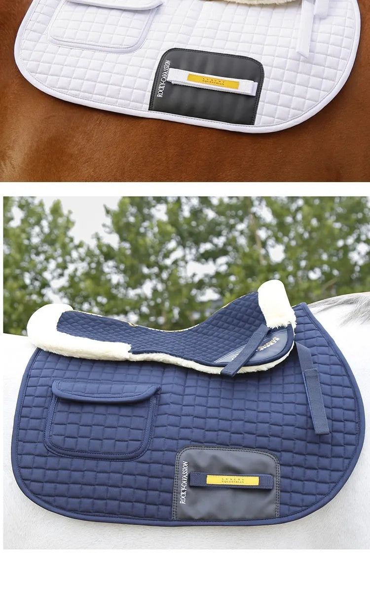 Riding saddle shock absorption balance wool pad in choice of four colours