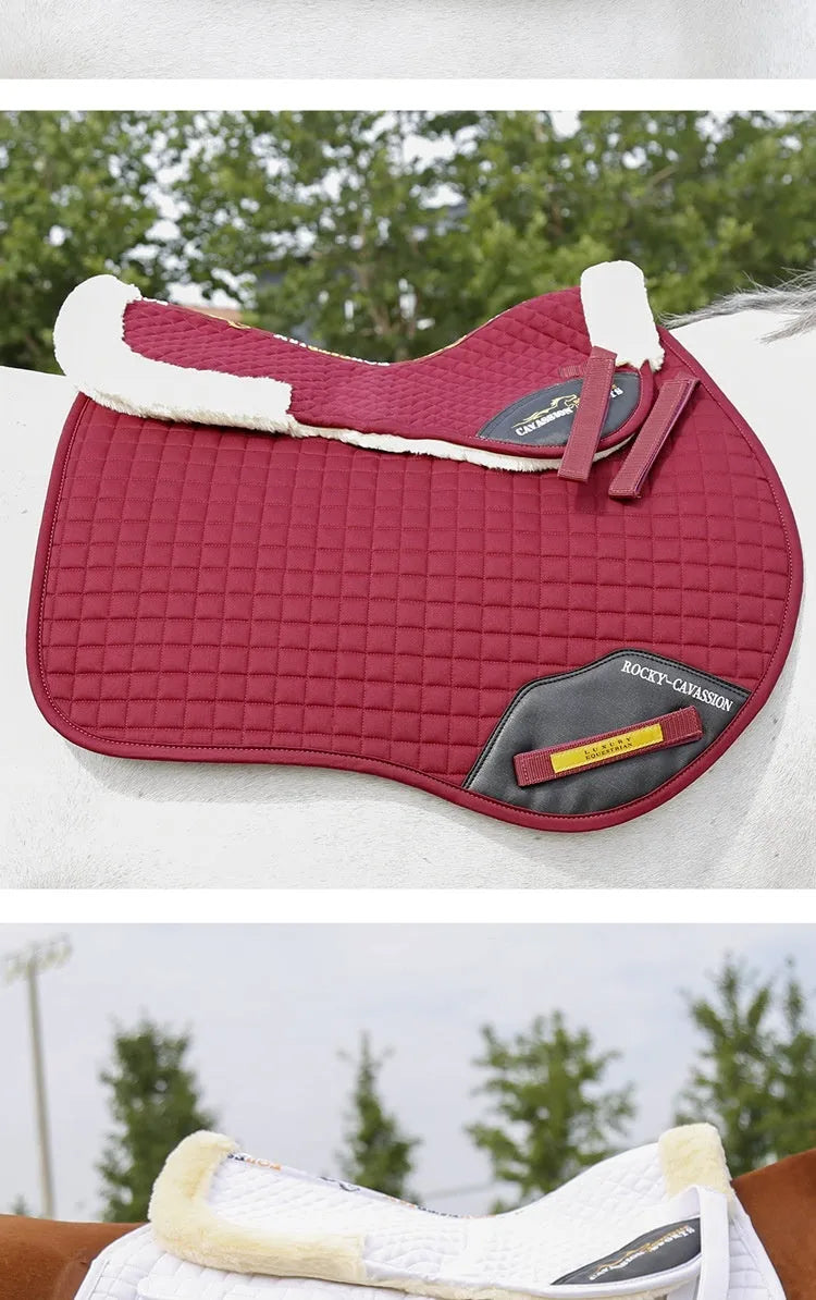 Riding saddle shock absorption balance wool pad in choice of four colours