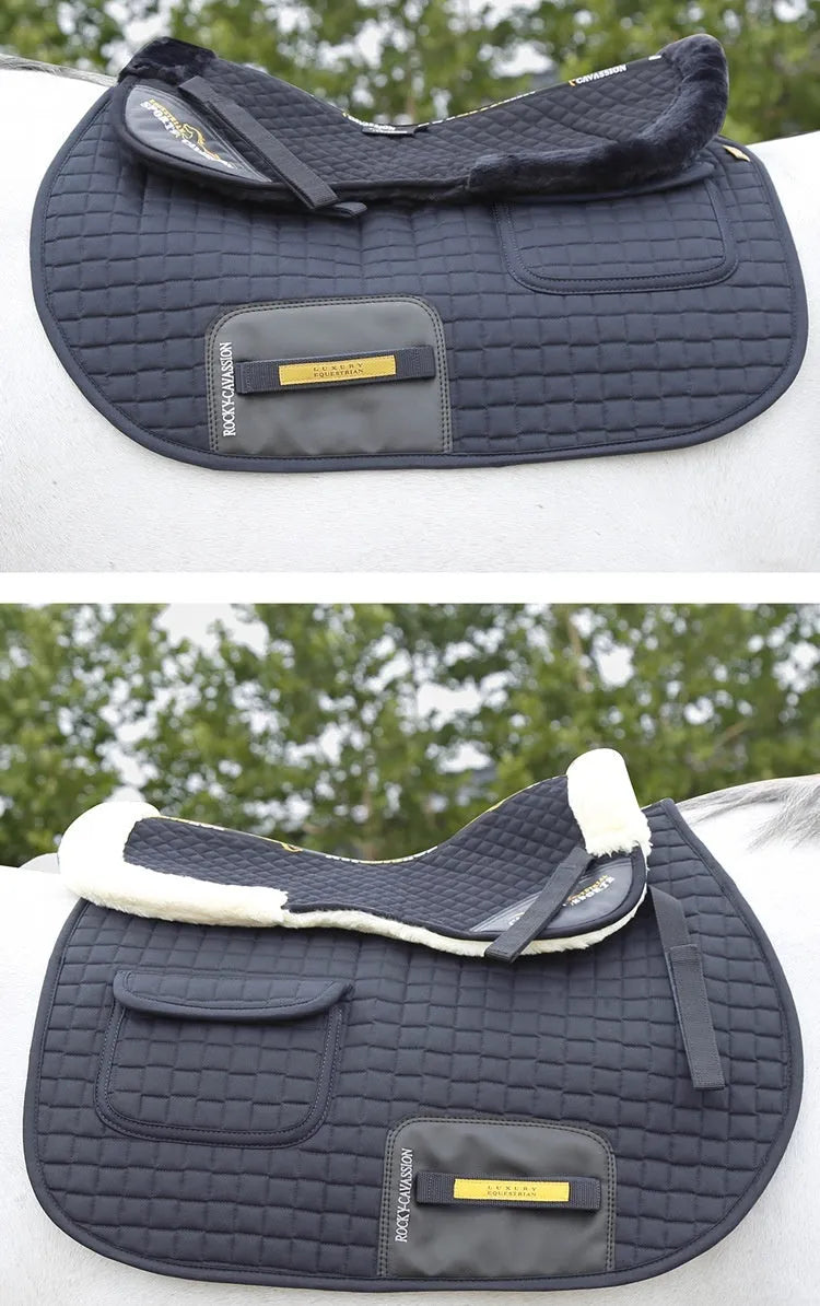 Riding saddle shock absorption balance wool pad in choice of four colours