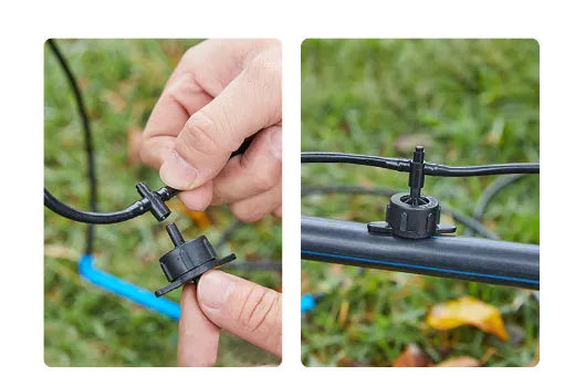 PE plastic tee water distributor joint for garden irrigation micro spray systems