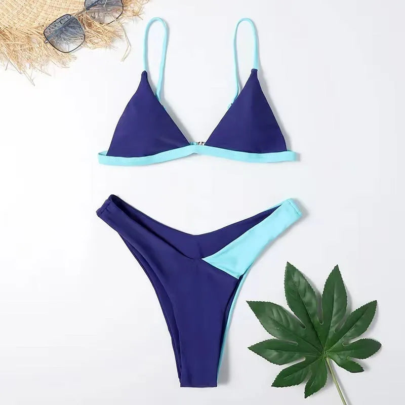 Women's swimsuit briefs bikini set in European and American style with nylon fabric