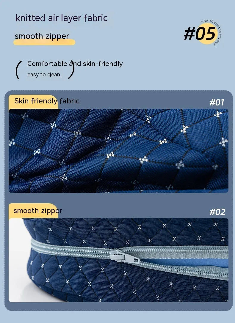 Love heart-shaped dark blue memory foam leg pillow for adult use