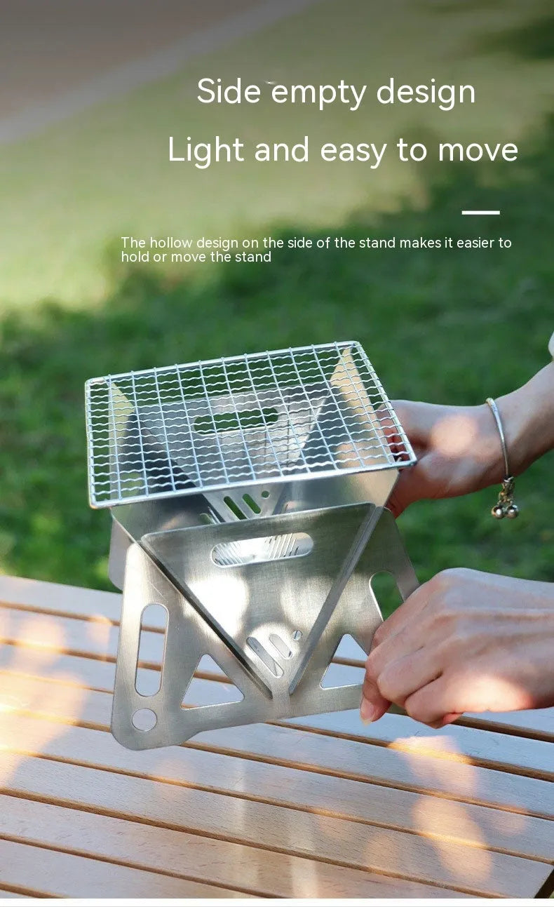Folding stainless steel barbecue oven and grill with storage bag