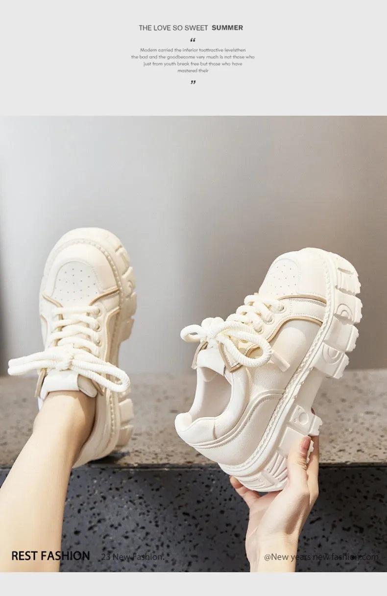Women's beige leather casual shoes with viscose sole construction shown alongside pink version