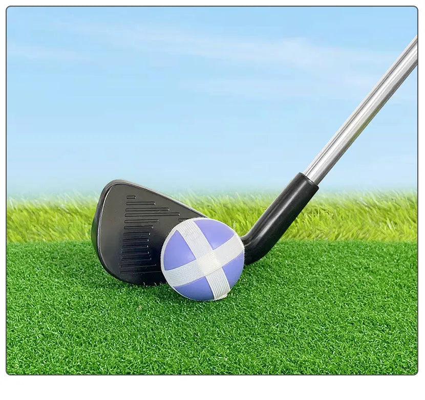Metal golf club set showing adult and children's colour options for outdoor sports practice