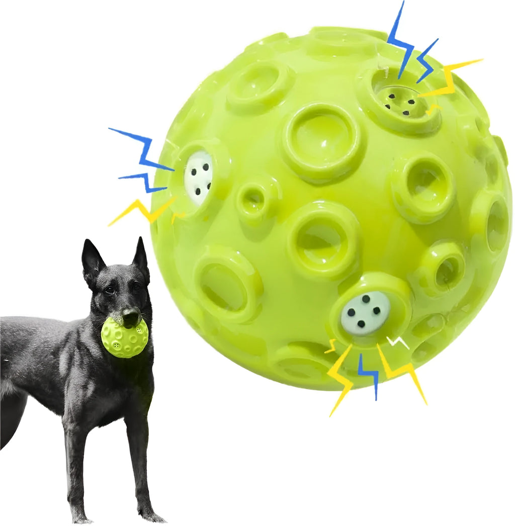 Interactive dog chew toy ball with textured surface in multiple colour options