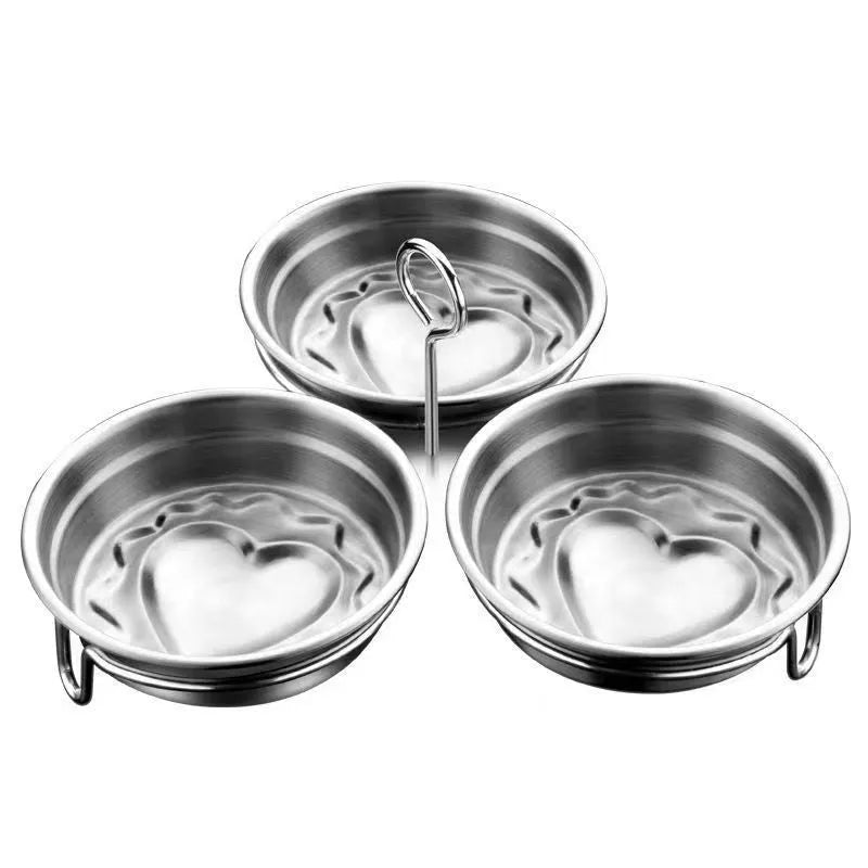 Mini heart-shaped egg steamer made from stainless steel for boiling eggs and making egg stews