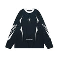 Grey khaki women's cotton pullover sweater with loose fit, drop shoulders, long sleeves, and a letter pattern.