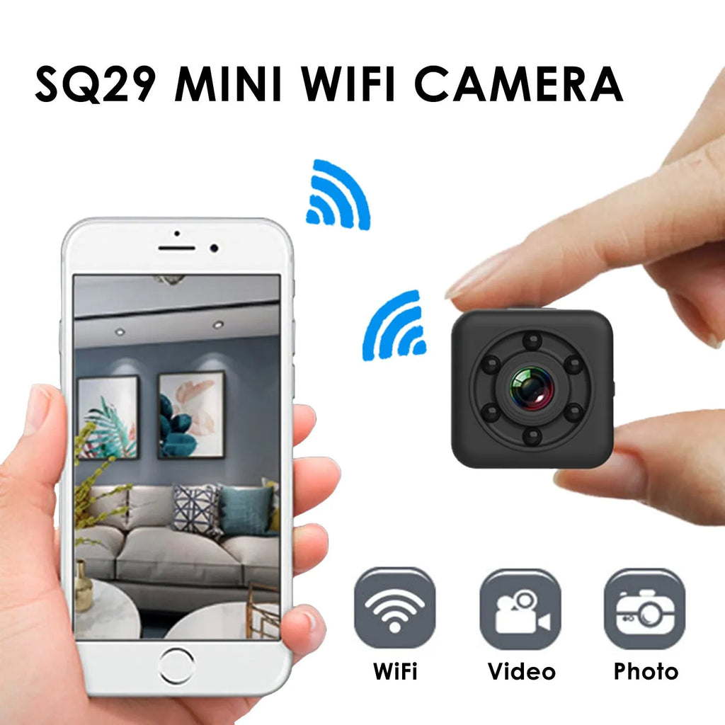 Black sq29 waterproof sports action camera with extended 240 minute battery life