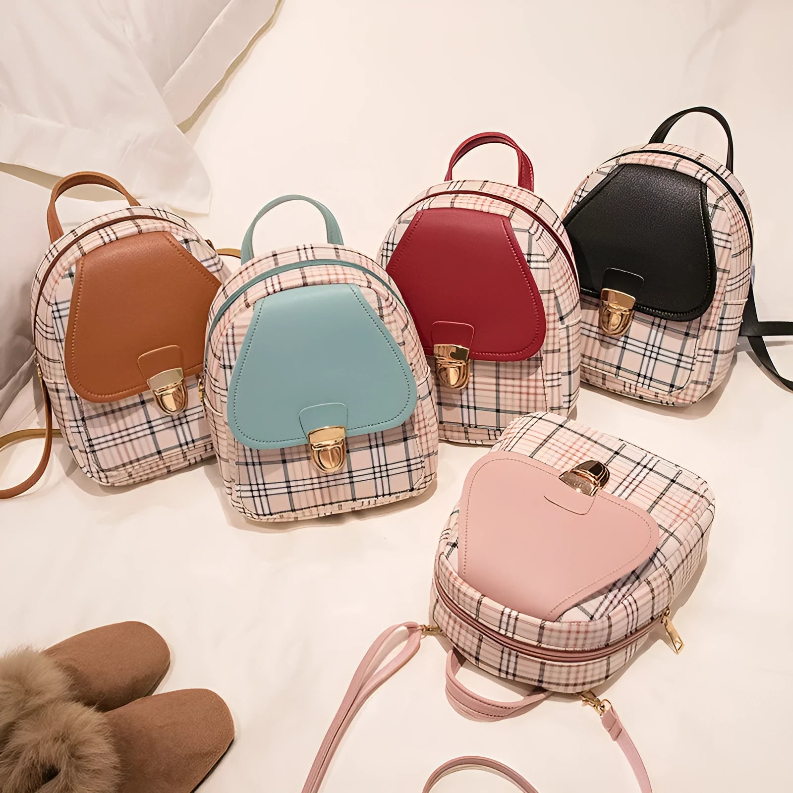 A PU leather one-shoulder diagonal phone bag with an adjustable crossbody strap, shown in a choice of colours.
