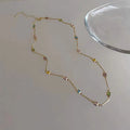 Square colour clavicle chain necklace with geometric quadrilateral shape and artificial crystal material