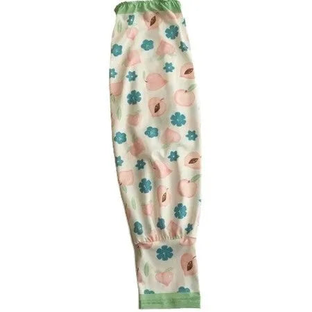 Ice silk polyester oversleeves with floral prints for sun protection and elbow coverage in free size