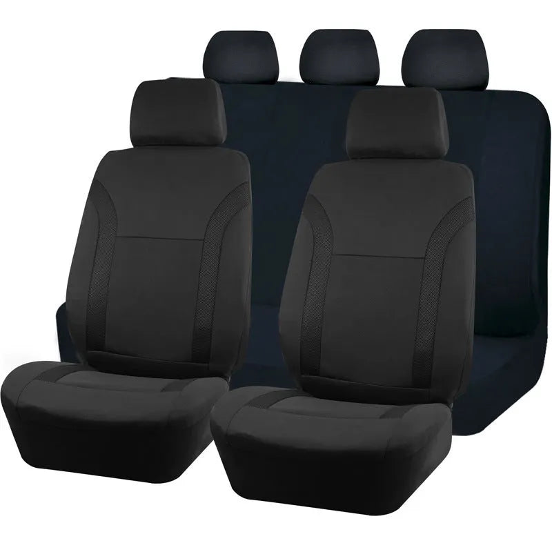 Polyester eyelet stitching car seat cover set in multiple colours with sponge padding