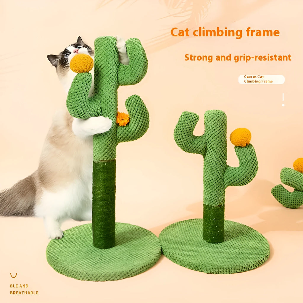 Masson cactus cat scratch board with sisal scratching pole and climber for pet cats