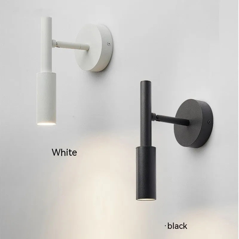 Modern wrought iron wall lamp with three colour lighting in black or white finish