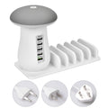 Besegad mushroom-shaped USB charging dock station with LED night light and 5 ports